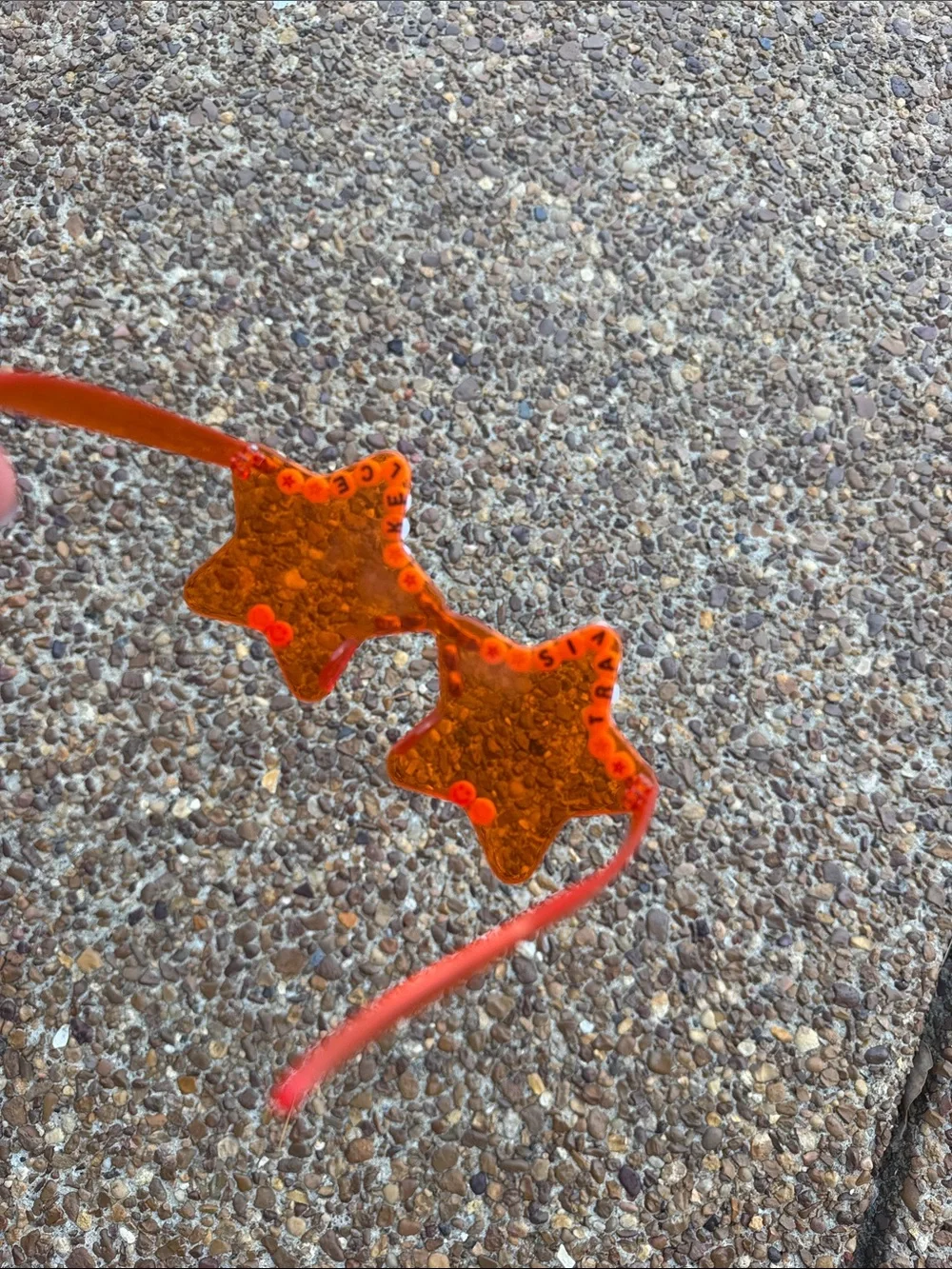 Orange Travis Kelce Star Sunglasses with Beaded Smile & Star Accents / Taylor!
